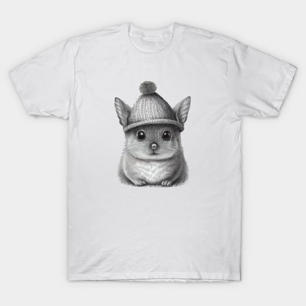 Cute chinchilla with a hat T-Shirt by stkUA